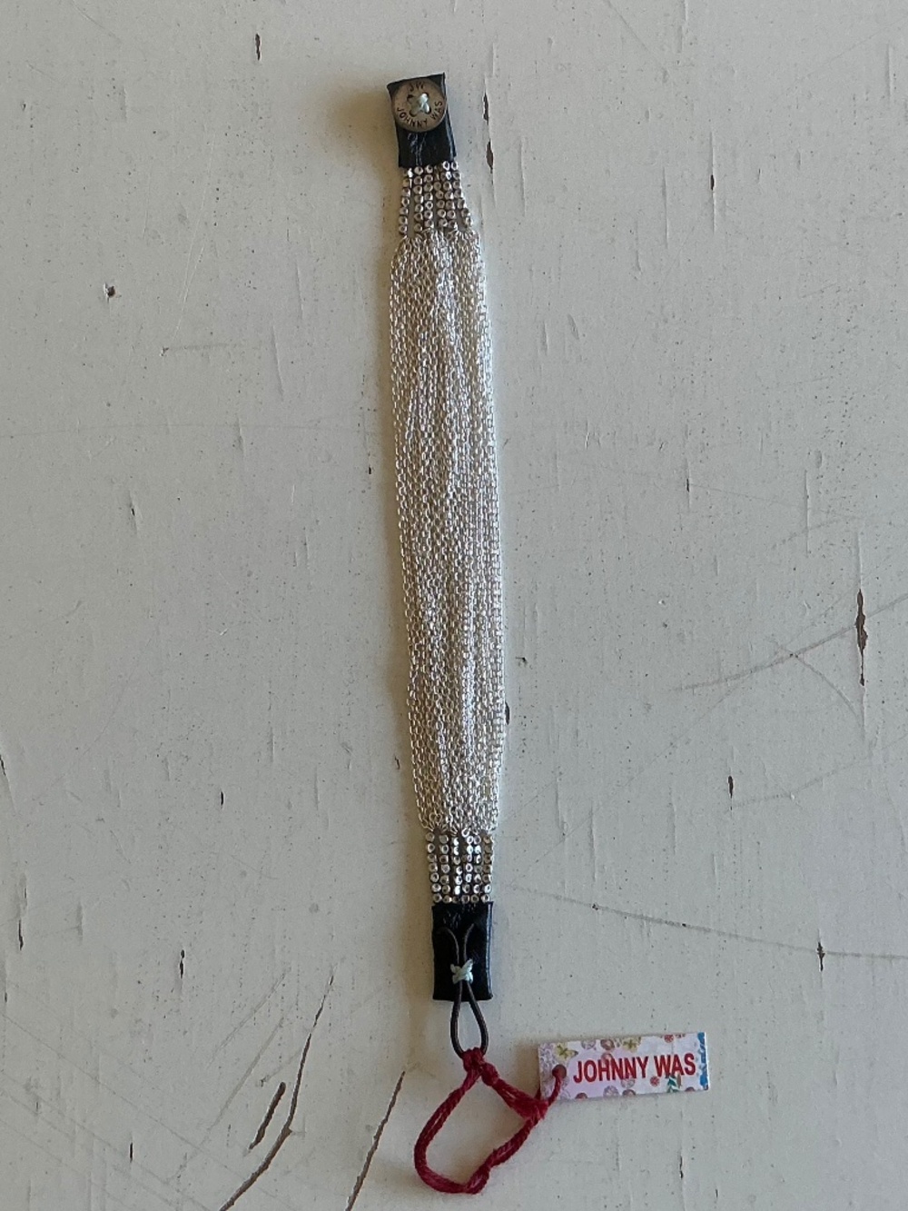 New with Tags Johnny Was Silver chain link beaded bracelet